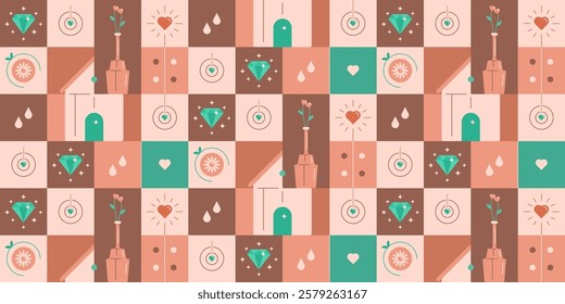 Charming House square Pattern design