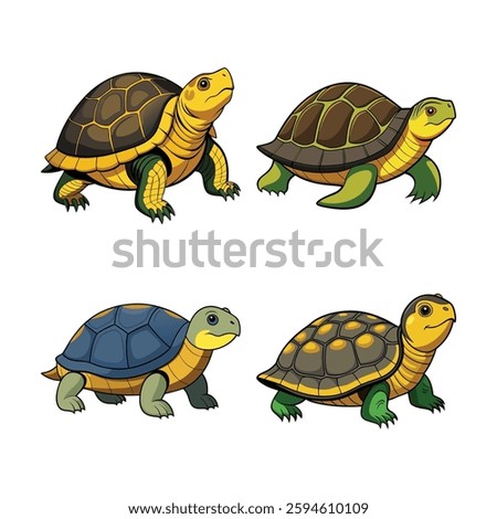 A charming illustration of a Blanding's turtle showcasing its unique features.