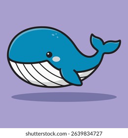 A charming illustration of a blue whale, representing marine life and ocean wonders.