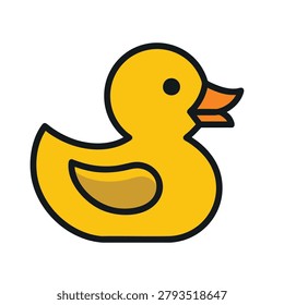 A charming illustration of a bright yellow rubber duck, perfect for children's themes, bath time fun, or playful designs.