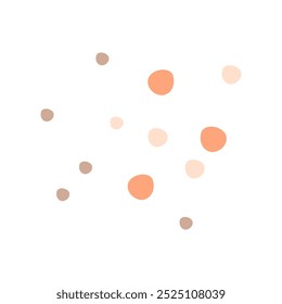 Charming illustration of circular shapes in autumn hues, featuring beige, brown, and orange tones on a white background. This design brings a warm and inviting touch to decor and various creative proj