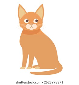 Charming illustration of a cute orange tabby cat sitting and looking up with curiosity, perfect for pet related designs
