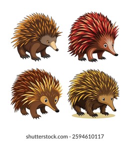 A charming illustration of an echidna showcasing its unique features.