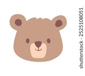 Charming illustration featuring a cute bear cub on a white background. This design is perfect for adding a playful and delightful element to children