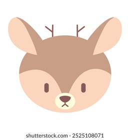 Charming illustration featuring a cute deer on a white background. This design is perfect for adding a whimsical and delightful element to children's books, nursery decor, and various creative project