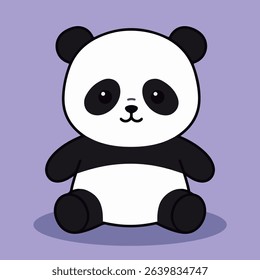 A charming illustration of a giant panda, known for its iconic black and white fur.