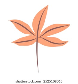 Charming illustration of an orange maple leaf on a white background. This design captures the essence of autumn, adding a vibrant and warm touch to decor and various creative projects