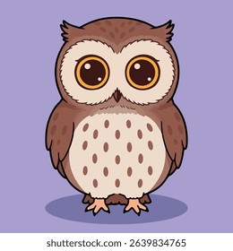 A charming illustration of an owl, depicting wisdom and nature in a cute, stylized manner.