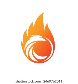 Charming Illustration phoenix in the flame, bird illustrations for icons or logos