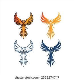Ilustração encantadora Phoenix Logo Concept	