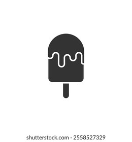 A charming illustration of a popsicle with a pink glaze dripping down, stylized in a silhouette appearance.