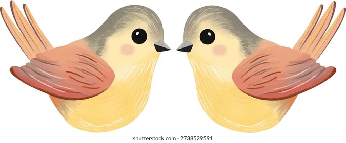 A charming illustration of a small brown bird chick. Featuring soft earth tone and a round fluffy body. This bird fledgling design is perfect for nature-themed nursery decor, spring greeting cards, educational wildlife materials, and stickers. Simple flat vector art.