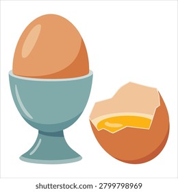 Charming illustration of soft boiled eggs idea hard boiled egg vectorized color