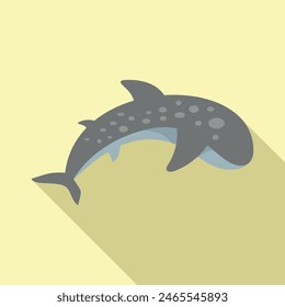 Charming illustration of a spotted whale leaping with a soft pastel yellow backdrop