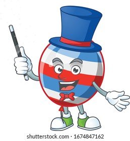 Charming independence day balloon cartoon design performance as a Magician style