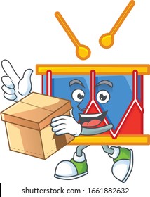A charming independence day drum mascot design style having a box
