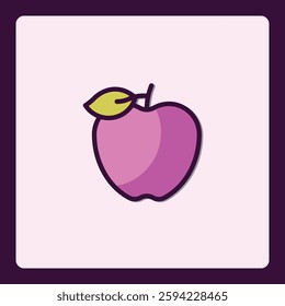 Charming isolated apple icon design with soft colors and bold outlines