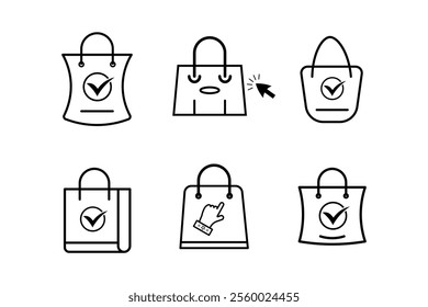 Charming Isolated Shopping Bag Designs for Event Promotions, shopping bag, isolated icons, online shopping, fashion bag, bag illustration, online shopping, marketing icons, fashion, modern icons