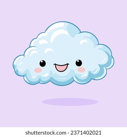 Charming Kawaii Cloud Clipart - Adorable Weather Illustration