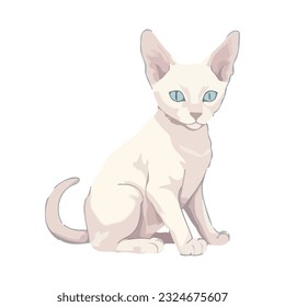 Charming kitten design over white