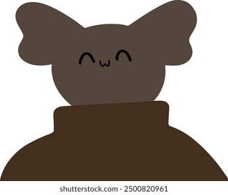 Charming Koala Character in Turtleneck Vector | Cute Minimalist Design