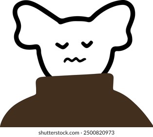 Charming Koala Character in Turtleneck Vector | Cute Minimalist Design