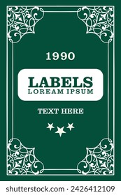 A charming label design featuring an intricate floral pattern, perfect for artisanal products or vintage themed packaging.