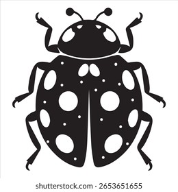 Charmosa Silhueta Ladybug Uma Ilustração de Inseto cativante para Design e Arte