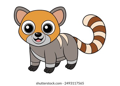 Charming Lemur Vector Illustration: Cartoon, Clipart, and Line Art Design for Printable Graphics
