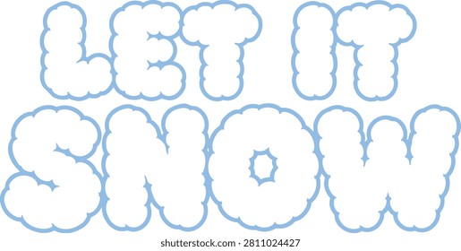 A charming Let It Snow typography design, featuring elegant, flowing white text with subtle snowflake accents, evoking a cozy winter atmosphere. Perfect for holiday cards, seasonal marketing materials, and festive social media posts.