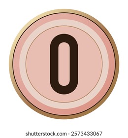 Charming Letter “O” in Pastel Pink and Gold Frame - Ideal for Romantic Cards and Love Tokens