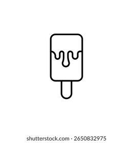 Charming Line Art Depicting a Melting Rectangular Popsicle Treat