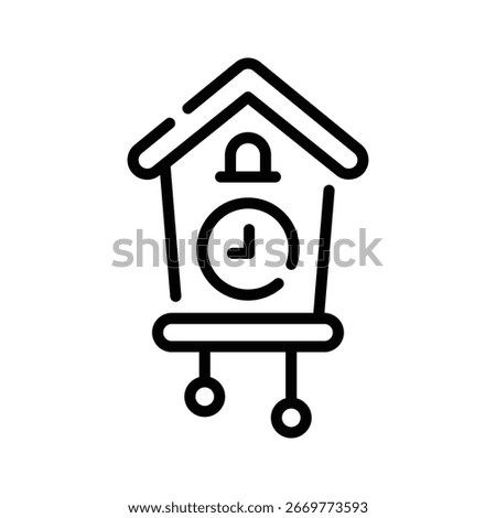 A charming linear icon of cuckoo wall clock
