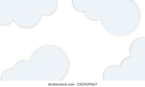 Charming little white clouds background. Vector illustration of background