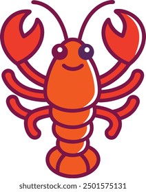 Charming lobster vector illustration, perfect for cartoons, clipart, and line art designs