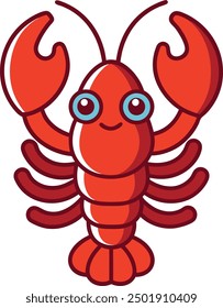 Charming lobster vector illustration, perfect for cartoons, clipart, and line art designs