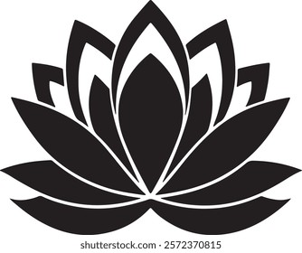 Charming Lotus Flower Silhouette for Creative Use.