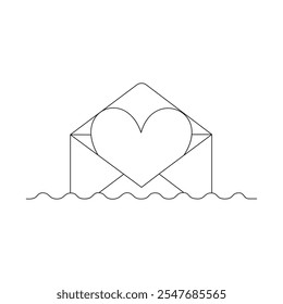 Charming Love Letter Mail Icon Set Simple Valentine's Day Collection