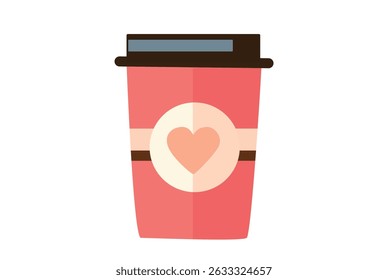 Charming Lovethemed Coffee Cup Illustration for your delightful beverage experience