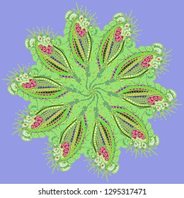 Charming magic multicolored abstract simmetric circle summer mandala.