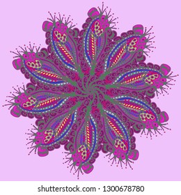 Charming magic multicolored abstract simmetric circle summer mandala.