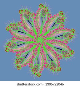 Charming magical multicolored abstract simmetric circle summer mandala.
