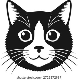 Una encantadora y minimalista Ilustración vectorial en blanco y negro con la cara simplificada de un gato. El diseño se centra en las icónicas orejas puntiagudas y la nariz triangular de la raza, que representan temas de gracia felina, compañerismo y propiedad de mascotas. Este Vector escalable de alta calidad está diseñado con caminos suaves y bucles cerrados, lo que lo convierte en una opción ideal para máquinas cortadoras de vinilo como Cricut y Silhouette, así como grabado láser en accesorios para mascotas y ropa personalizada. La estética es versátil, que va desde la marca profesional de la clínica veterinaria y los logotipos de la tienda de aseo personal hasta la decoración personalizada del hogar y las calcomanías para ventanas automotrices para entusiastas de los gatos. El marcado contraste entre la tinta negra y el fondo blanco garantiza una alta visibilidad en varias aplicaciones, incluida la serigrafía en bolsas de mano, la sublimación para regalos de amantes de las mascotas y las pegatinas digitales para App móviles. Este activo captura la naturaleza misteriosa y leal de los gatos domésticos, proporcionando un gráfico atemporal para entusiastas de los animales y diseñadores profesionales por igual. El trabajo de línea limpia permite un fácil cambio de tamaño sin pérdida de detalle o resolución, adecuado tanto para señalización a Grande escala como para papelería a Pequeña escala, lo que garantiza que el símbolo universal de la amistad felina se comunique de manera efectiva en los diseños de medios digitales y físicos.