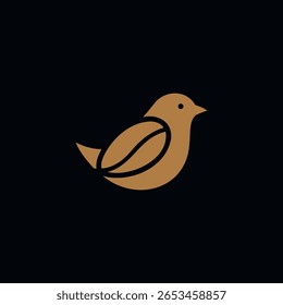 Um charmoso e minimalista 'Cozy Home ou Cafe Bird Emblem' logotipo, projetado em tons morenos. Este pássaro estilizado simples, mas elegante evoca uma sensação de conforto, bem-vindo e habitação pacífica.