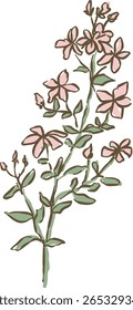 Uma ilustração encantadora e minimalista da arte da linha, que retrata um único girassol com pétalas amarelas proeminentes e um centro marrom, acompanhado por várias grandes folhas verdes ao longo de seu caule