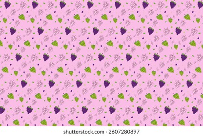 Charming mixed grape pattern with purple and green. Seamless design for versatile use