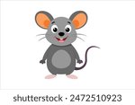 A charming mouse cartoon brought to life in a vibrant vector art illustration. This delightful design captures the playful essence of the mouse with crisp lines and vivid colors.