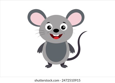 A charming mouse cartoon brought to life in a vibrant vector art illustration. This delightful design captures the playful essence of the mouse with crisp lines and vivid colors.