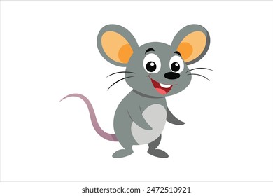 A charming mouse cartoon brought to life in a vibrant vector art illustration. This delightful design captures the playful essence of the mouse with crisp lines and vivid colors.