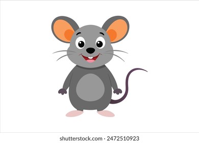 A charming mouse cartoon brought to life in a vibrant vector art illustration. This delightful design captures the playful essence of the mouse with crisp lines and vivid colors.